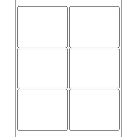 4 x 3 <span class='fraction'>1/3</span>" White Rectangle Laser Labels - 25 Sheet Pack