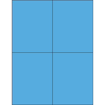 4 <span class='fraction'>1/4</span> x 5 <span class='fraction'>1/2</span>" Fluorescent Blue Rectangle Laser Labels