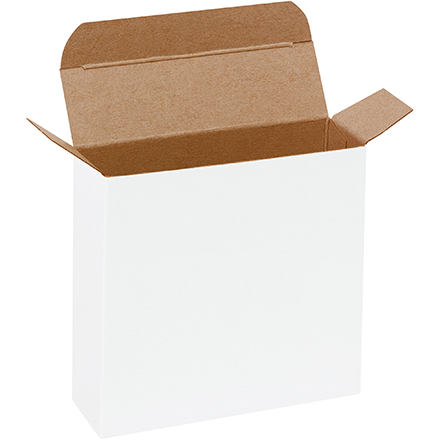 4 <span class='fraction'>1/4</span> x 1 <span class='fraction'>1/4</span> x 4 <span class='fraction'>1/4</span>" White Reverse Tuck Folding Cartons